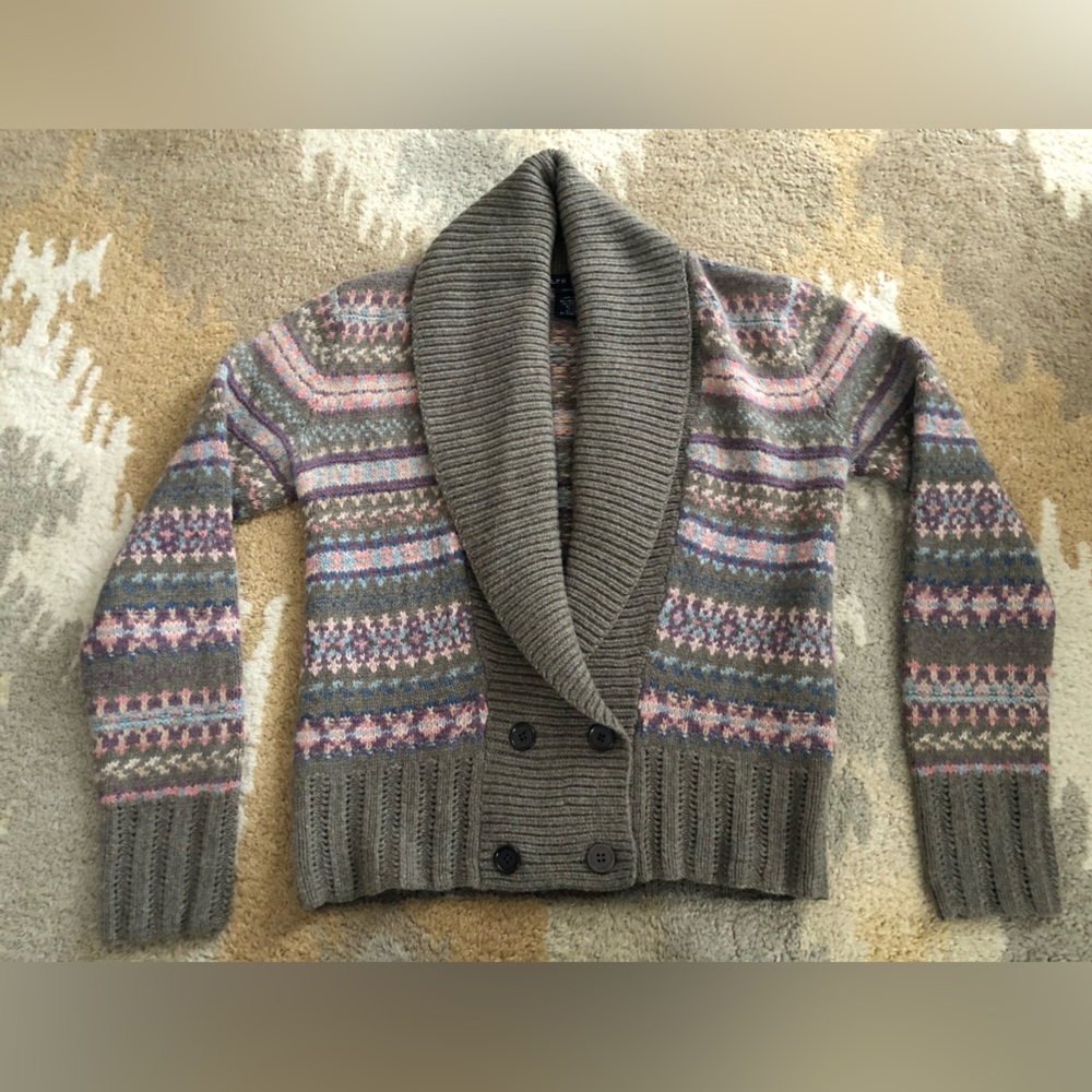 Ralph Lauren Blue Label Hand Knit Wool Cashmere Fair Isle Sweater Portobello M